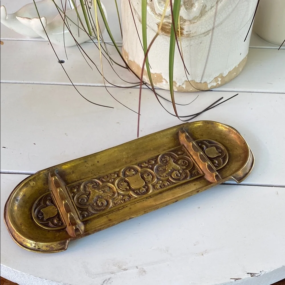 Elegant Gold Brass Incense Tray